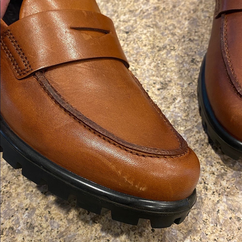Ecco Modtray Penny Loafer Cognac EU 38 U.S. 7- 7.5 Leather (Shoes Only-No Box) - Picture 5 of 17